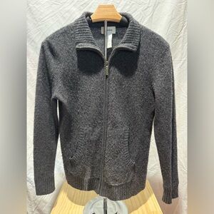 Neiman Marcus Cashmere Gray Zip-Up Sweater Mens Size S
